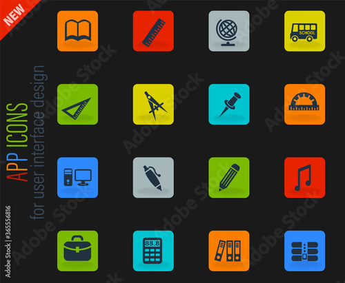 Wallpaper Mural school icon set Torontodigital.ca