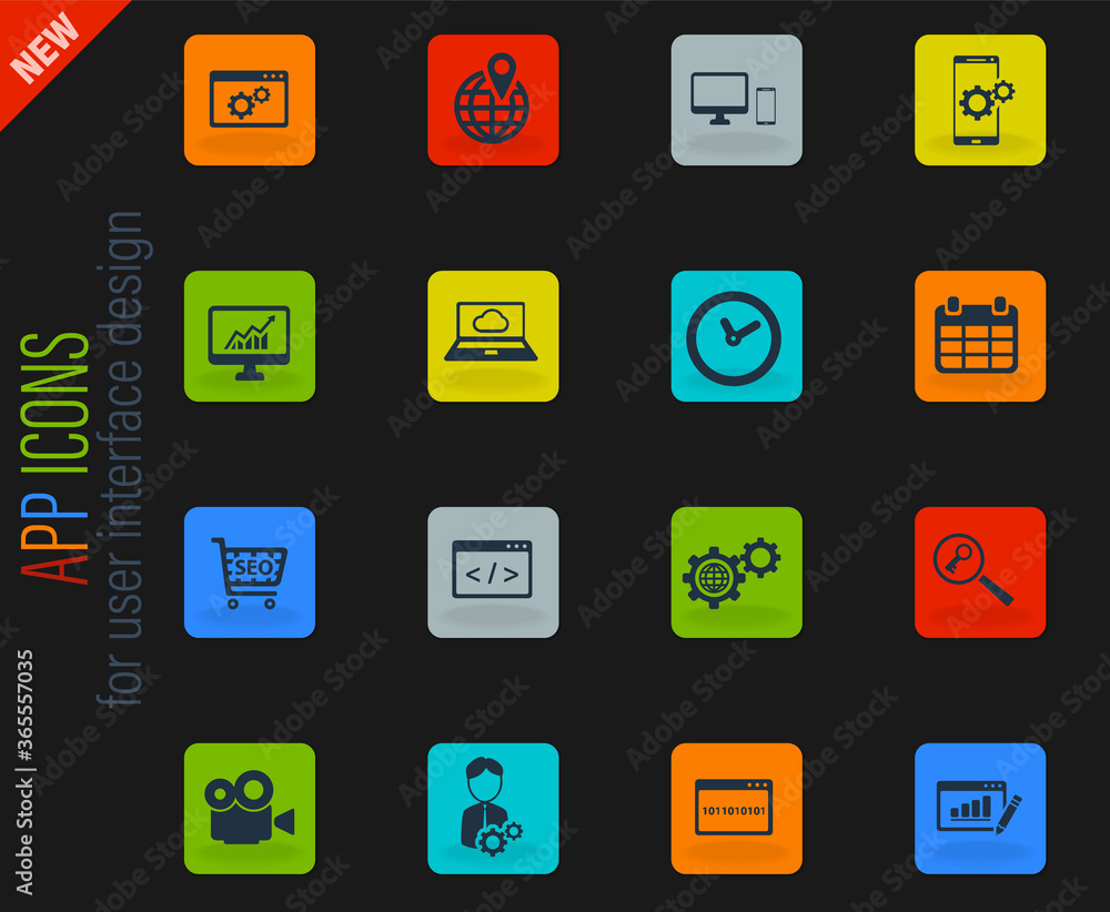 SEO and development simply icons SEO and development simply icons