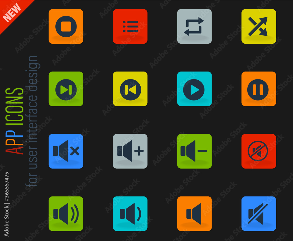 Media player icons Media player icons