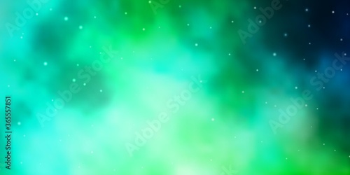 Light Green vector texture with beautiful stars. Shining colorful illustration with small and big stars. Best design for your ad, poster, banner.
