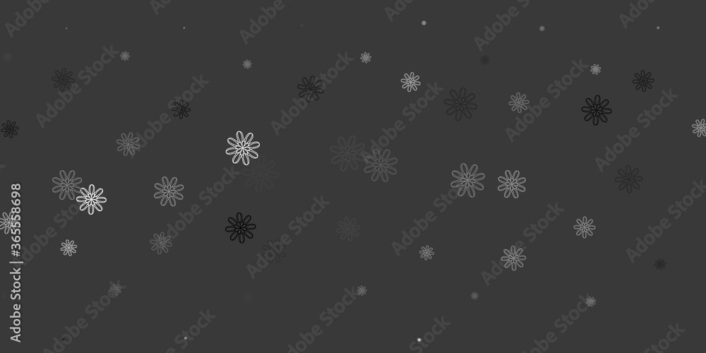 Light Gray vector doodle texture with flowers. Light Gray vector doodle texture with flowers.