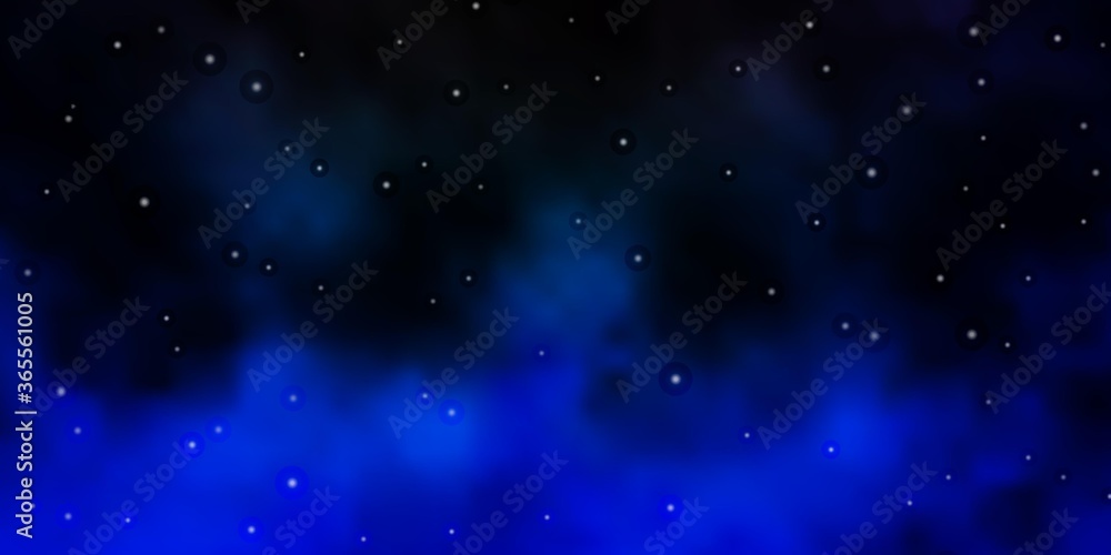 Dark Blue, Green vector background with small and big stars. Decorative illustration with stars on abstract template. Theme for cell phones.