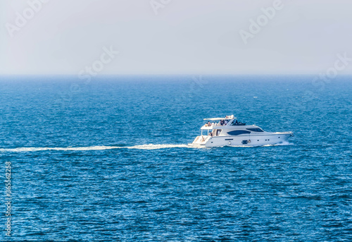 Luxury Yacht Boat Speeding in Arabian Sea © Abrar