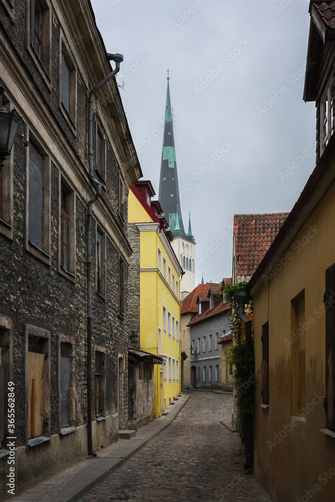 Street in the old town of Tallinn, Estonia