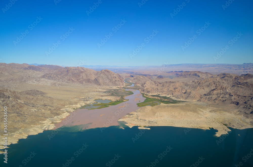 Confluence of the Colorado River and Havasu Creek, Grand Canyon, Nevada, USA