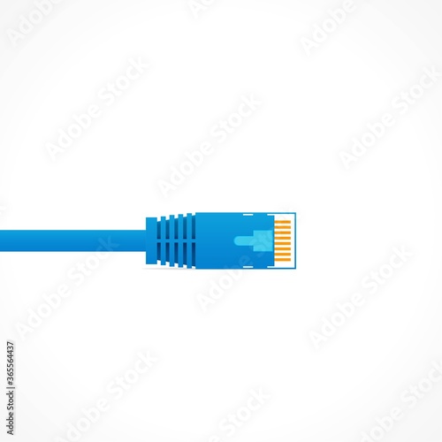 Blue patch cord isolated over white background