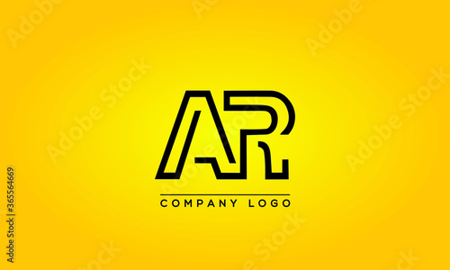 Unique, Modern, Elegant and Geometric Style Typography Alphabet AR, RA letters logo Icon