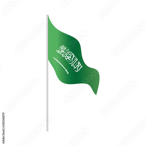 saudi arabia national day, flag in pole waving symbol gradient style icon