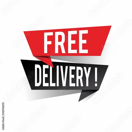Modern design free delivery text on speech bubbles concept. Vector illustration