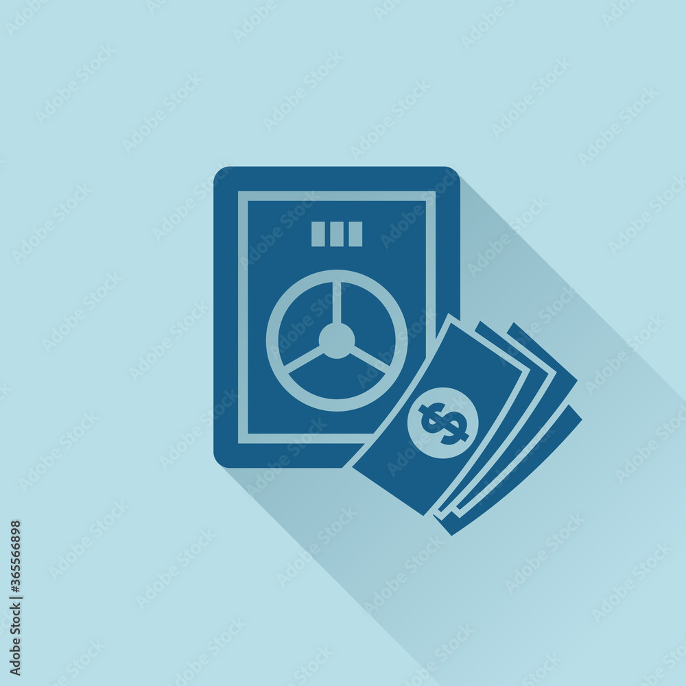 Safe and money business icon, Flat style, vector Safe and money business icon, Flat style, vector