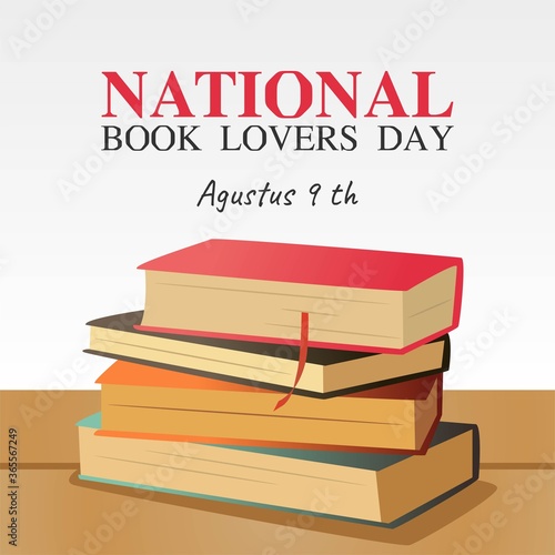 National Book Lovers Day Vector Illustration