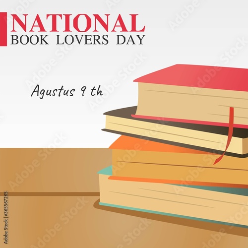 National Book Lovers Day Vector Illustration