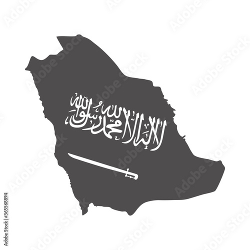 saudi arabia national day, map country symbol silhouette style icon