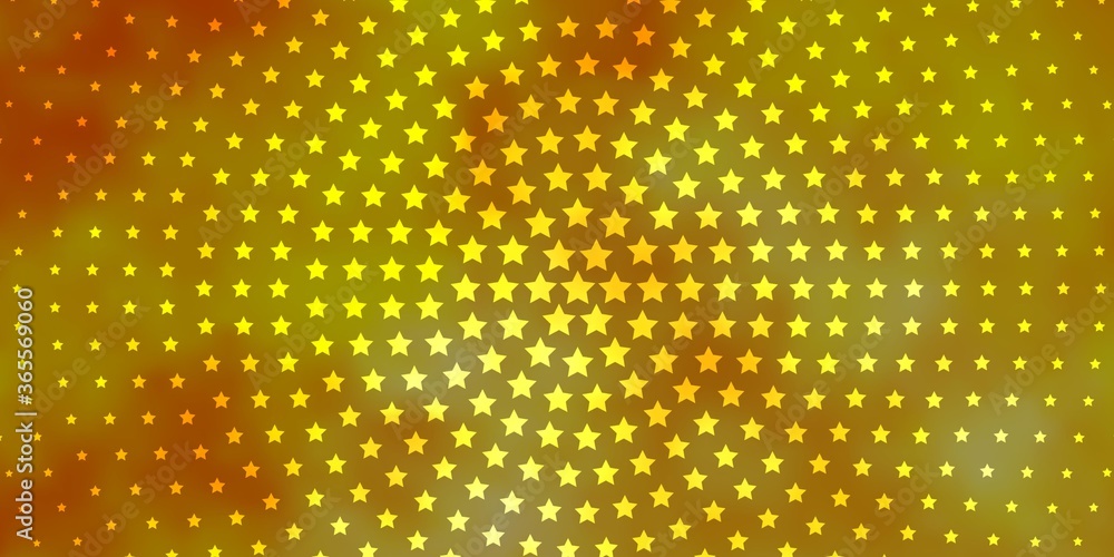 Light Orange vector template with neon stars. Colorful illustration with abstract gradient stars. Design for your business promotion.