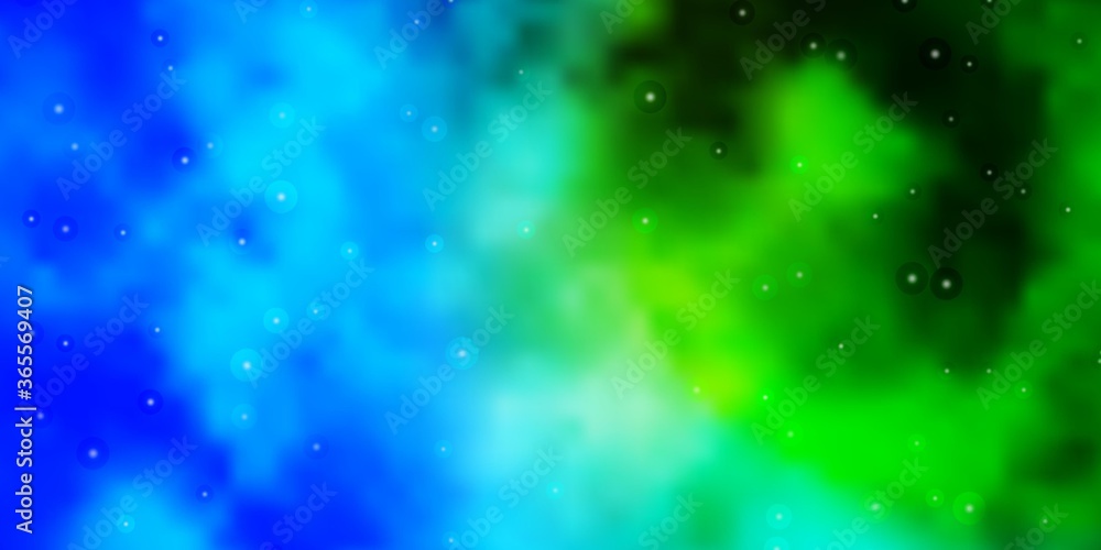 Fototapeta premium Light Blue, Green vector template with neon stars. Modern geometric abstract illustration with stars. Best design for your ad, poster, banner.