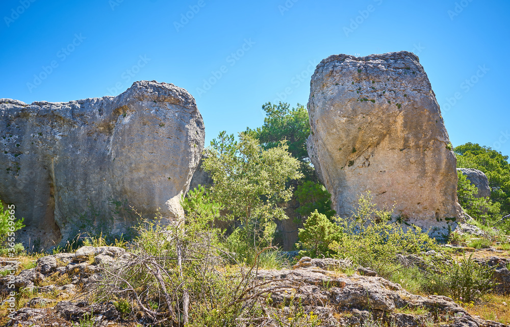 Los Callejones route in Las Majadas. Cuenca mountains in Cuenca. Castilla La Mancha. Spain Los Callejones route in Las Majadas. Cuenca mountains in Cuenca. Castilla La Mancha. Spain