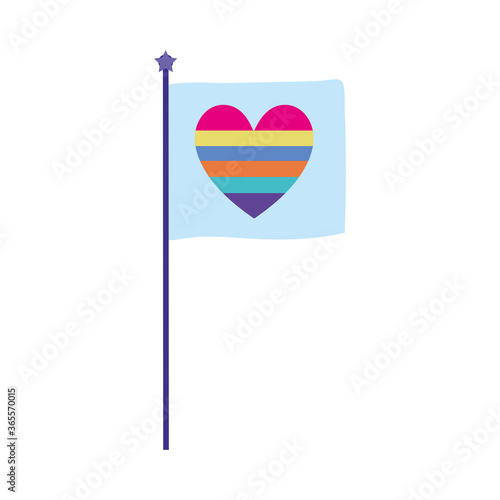 pride parade lgbt community, flag with rainbow in heart celebration cartoon