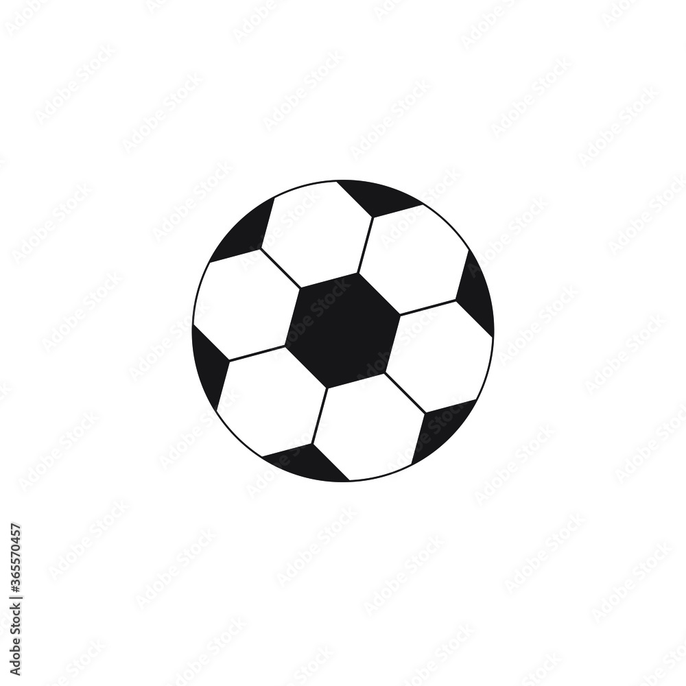Fototapeta premium Vector flat outline football ball isolated on white background