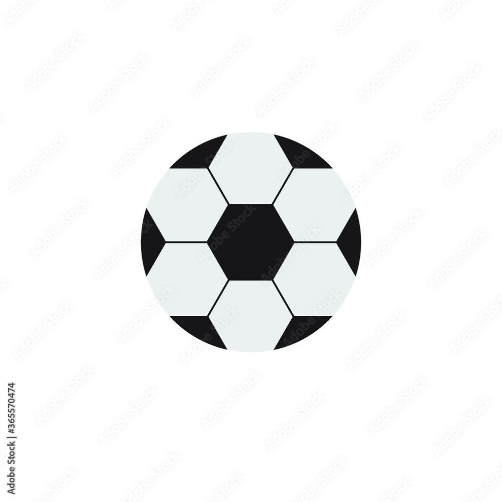 Vector flat cartoon football ball isolated on white background Vector flat cartoon football ball isolated on white background