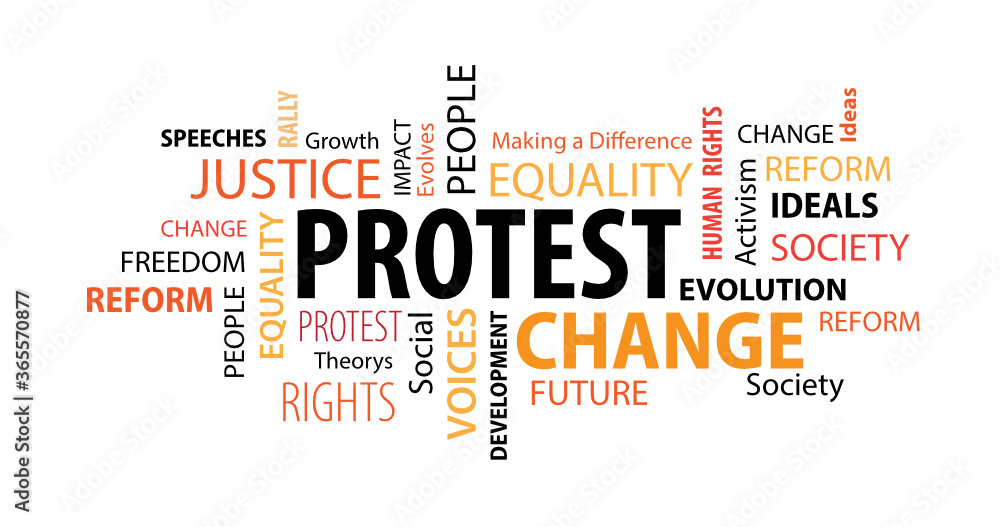 Obraz premium Protest Word Cloud na białym tle