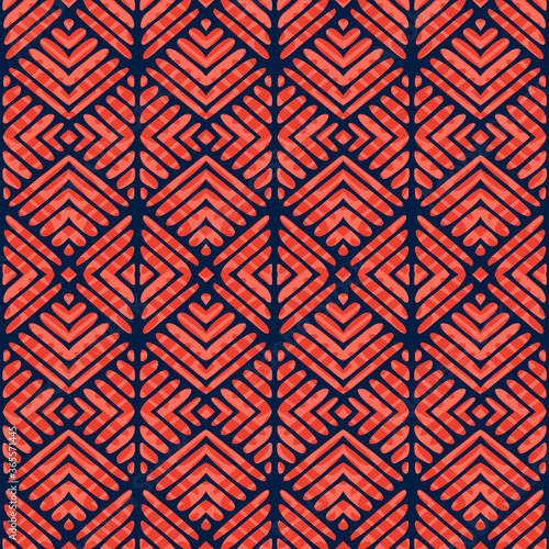 Seamless pattern with Geometric Weft in 3 colors