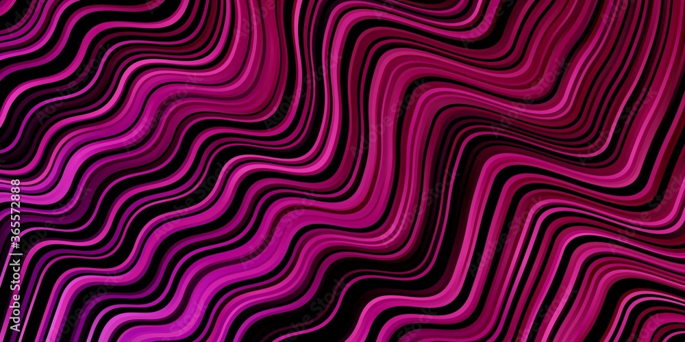 Dark Purple, Pink vector template with curved lines. Bright illustration with gradient circular arcs. Best design for your ad, poster, banner.