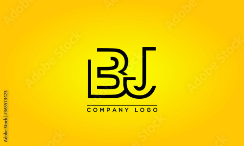 Unique, Modern, Elegant and Geometric Style Typography Alphabet BJ letters logo Icon