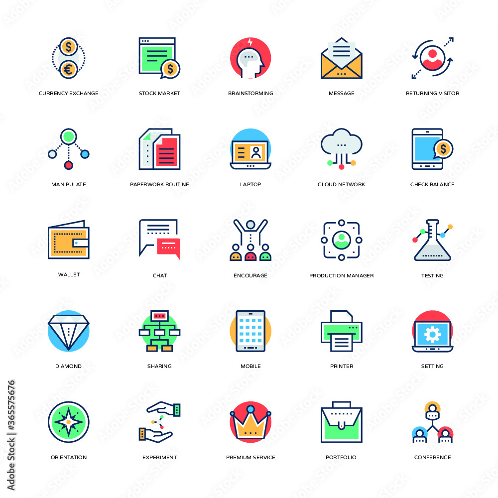 Business Ideas Flat Icons Set Business Ideas Flat Icons Set
