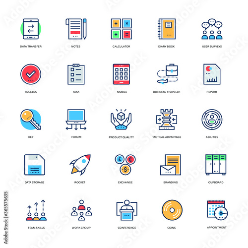 Stock Trading Flat Icons Pack 