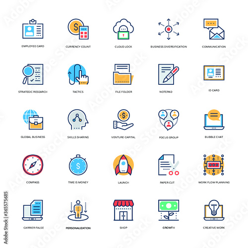 Business Ideas Flat Vectors Set