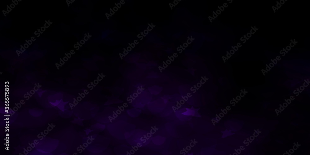 Obraz premium Dark Purple vector background with circles, stars. Glitter abstract illustration with colorful drops, stars. Pattern for trendy fabric, wallpapers.