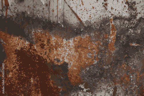 rust on metal with traces of paint, vector grunge texture background photo