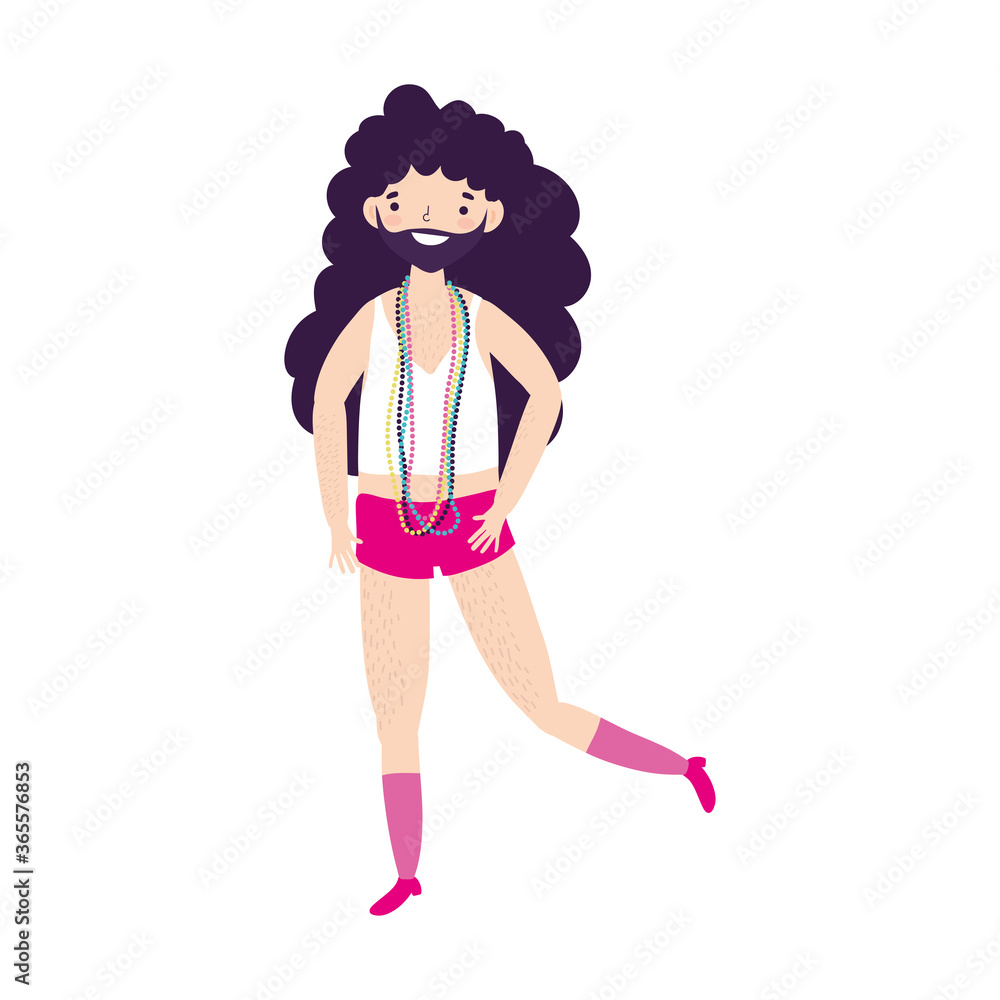 pride parade lgbt community, gay with long hair beard and collar celebration cartoon pride parade lgbt community, gay with long hair beard and collar celebration cartoon