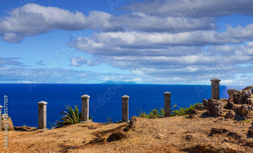 Stone Posts Over the Sea in Antigua