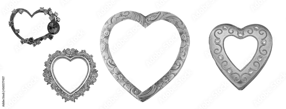 Obraz premium isolated heart picture frame set