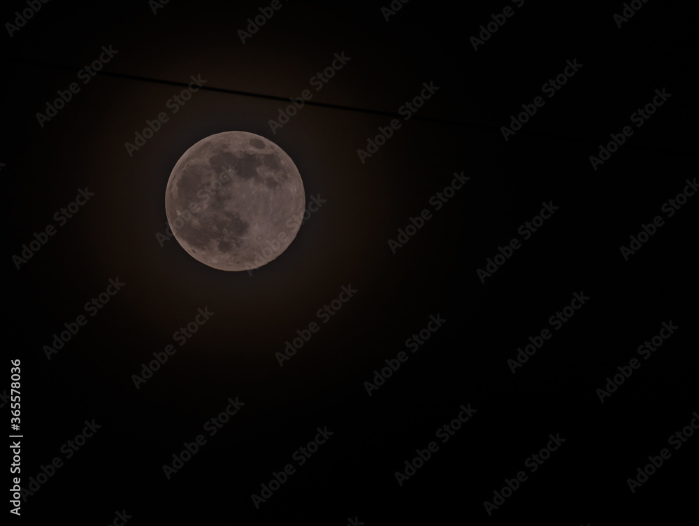 Obraz premium June full moon surrounded by a halo