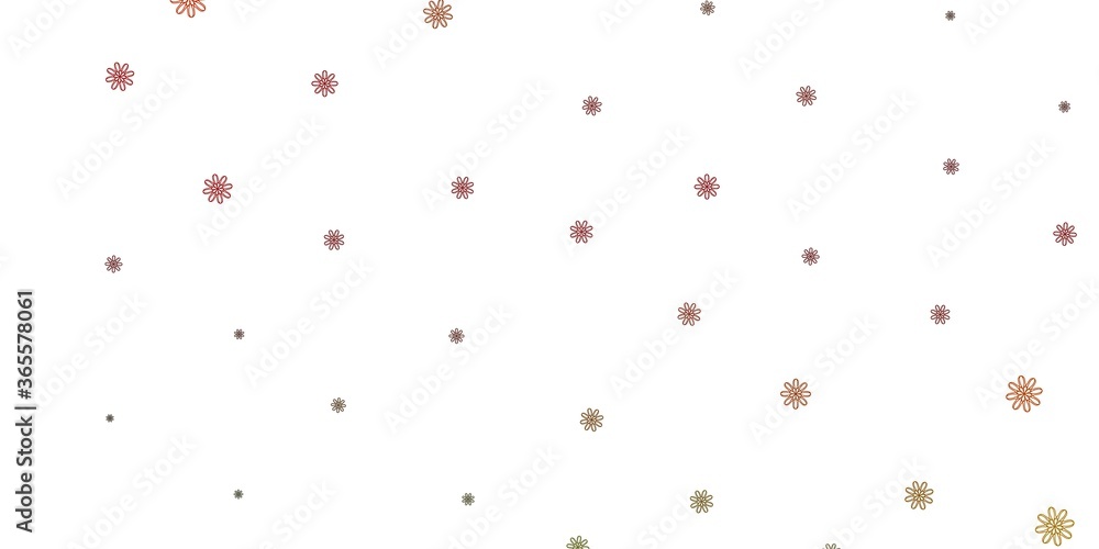 Light Green, Yellow vector natural backdrop with flowers. Light Green, Yellow vector natural backdrop with flowers.