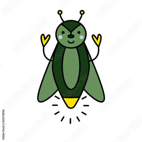 happy lightning bug illustration