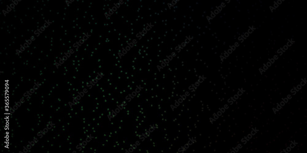 Dark Green vector layout with bright stars. Decorative illustration with stars on abstract template. Design for your business promotion.