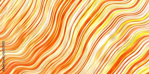 Light Orange vector background with wry lines. Colorful illustration with curved lines. Template for your UI design.