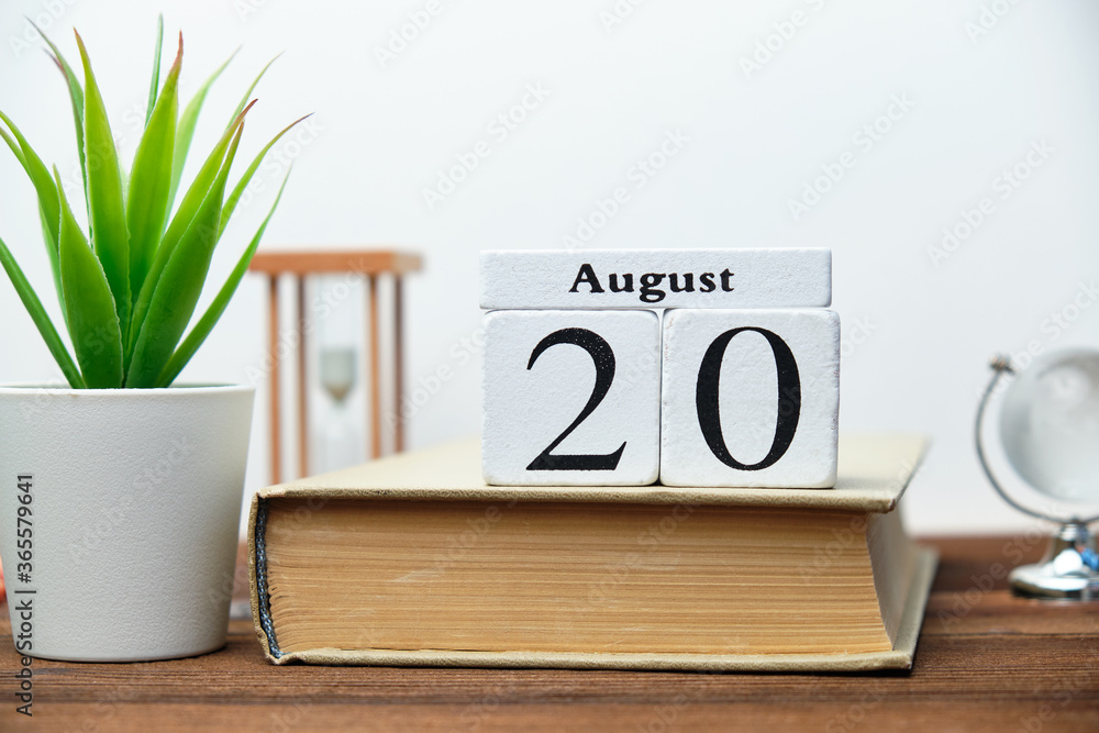 20th august - twentieth day month calendar concept on wooden blocks. 20th august - twentieth day month calendar concept on wooden blocks.