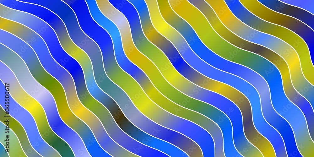 Light Blue, Yellow vector layout with circular arc. Abstract illustration with bandy gradient lines. Pattern for booklets, leaflets. Light Blue, Yellow vector layout with circular arc. Abstract illustration with bandy gradient lines. Pattern for booklets, leaflets.