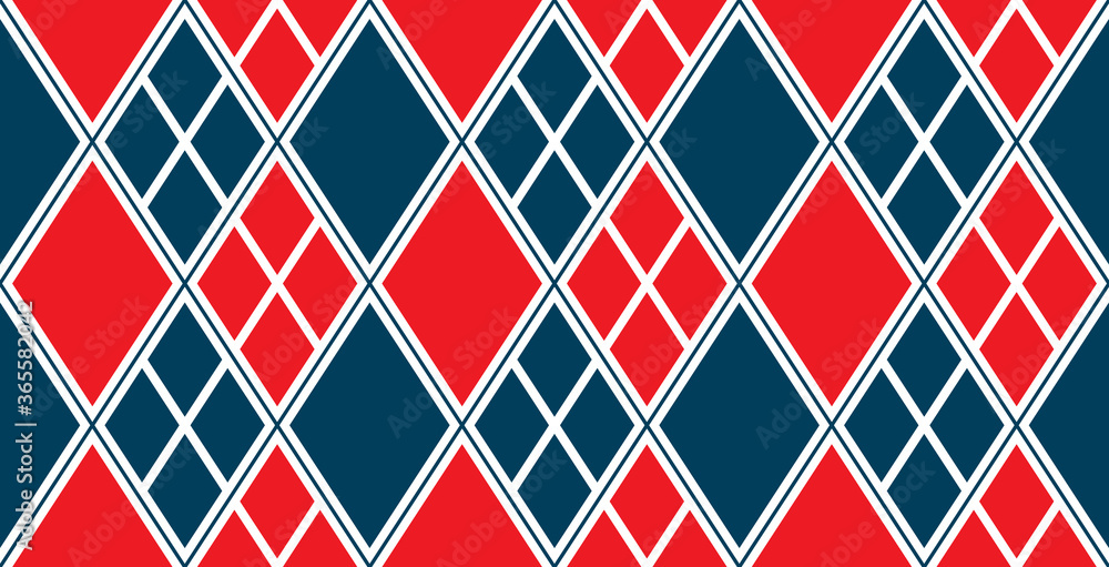 Vecteur Stock Harlequin Tattoo Seamless Vector Argyle Pattern in Red ...
