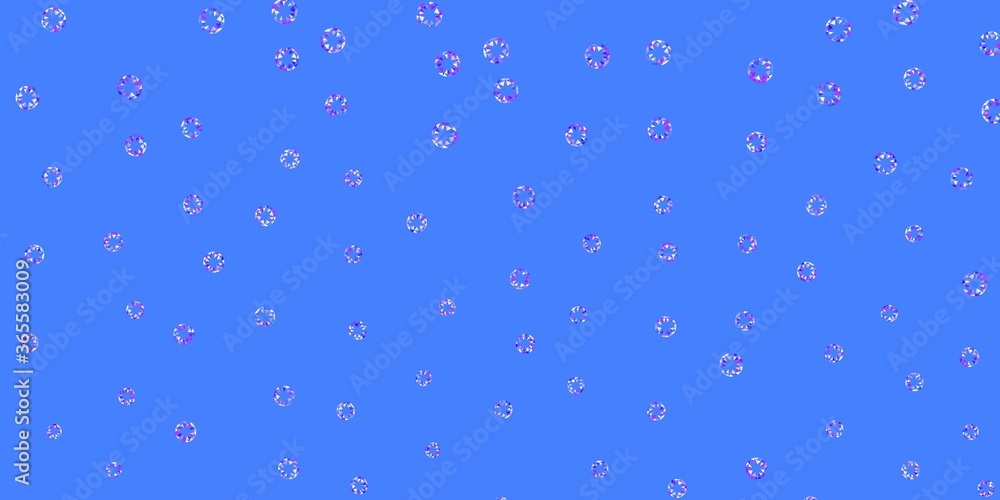 Light blue, red vector background with bubbles.