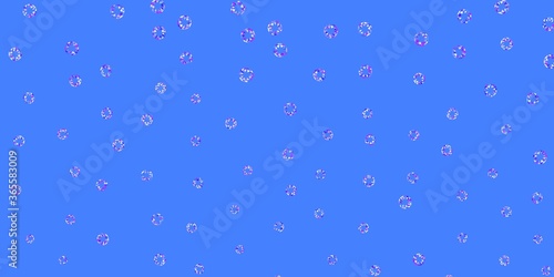 Light blue  red vector background with bubbles.