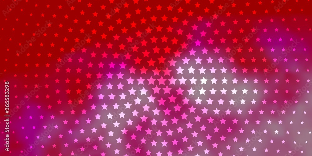 Light Red vector texture with beautiful stars. Modern geometric abstract illustration with stars. Pattern for new year ad, booklets.