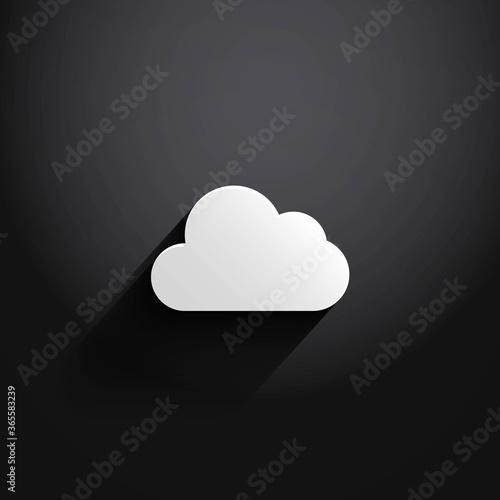 white cloud icon isolated on black background