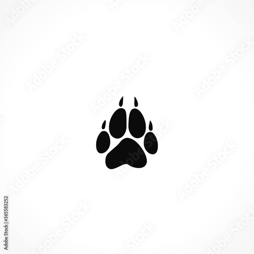 Wolf animal track, vector icon