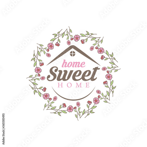 Typography quote Home sweet home For housewarming posters, greeting cards, home decorations.Vector illustration.
