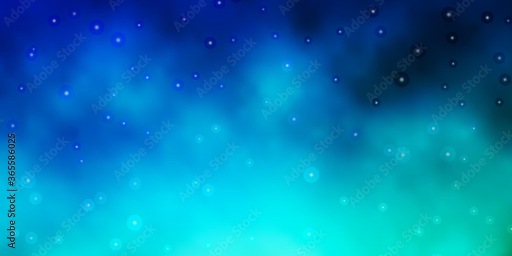 Obraz premium Light Blue, Green vector background with small and big stars. Colorful illustration in abstract style with gradient stars. Pattern for new year ad, booklets.
